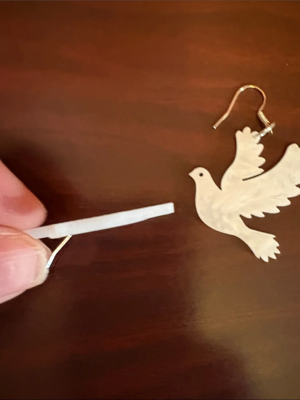 White Dove Bird Earrings - Lightweight Fashion Jewelry